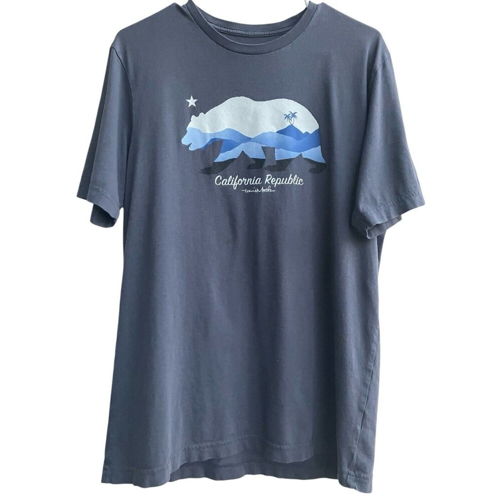 Travis Mathew Mens Golf Tee California Republic Size M Grizzly Bear‎ West Coast